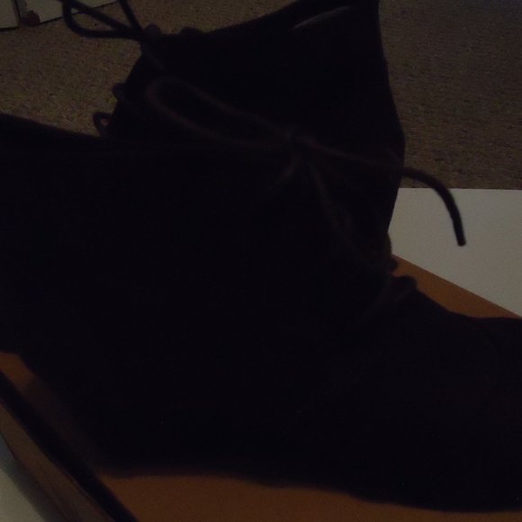 Dark Brown Vegan  Suede Lace Up Botties NEW - Picture 10 of 12